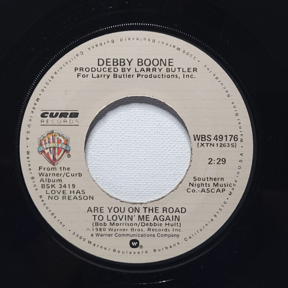Debby Boone Vinyl 45 Are You On The Road To Lovin' Me Again on WB EX